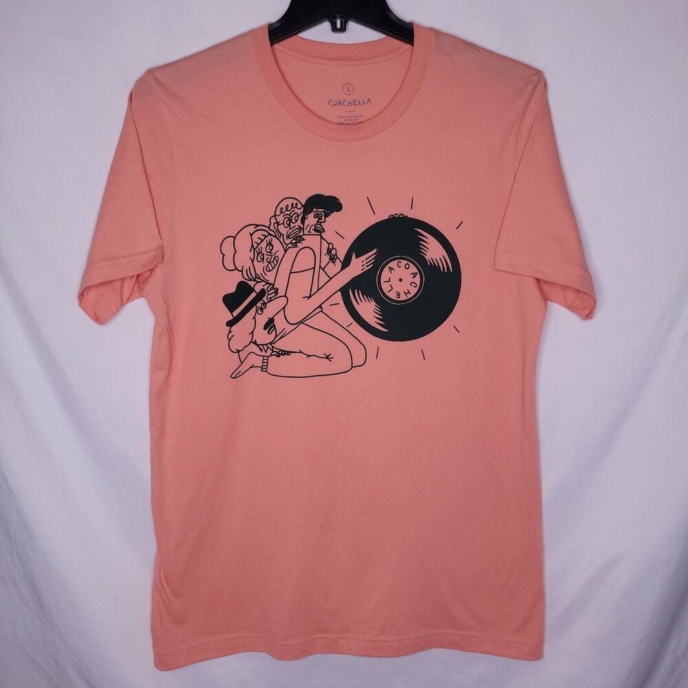 Coachella T Shirt Womens Large Orange Record